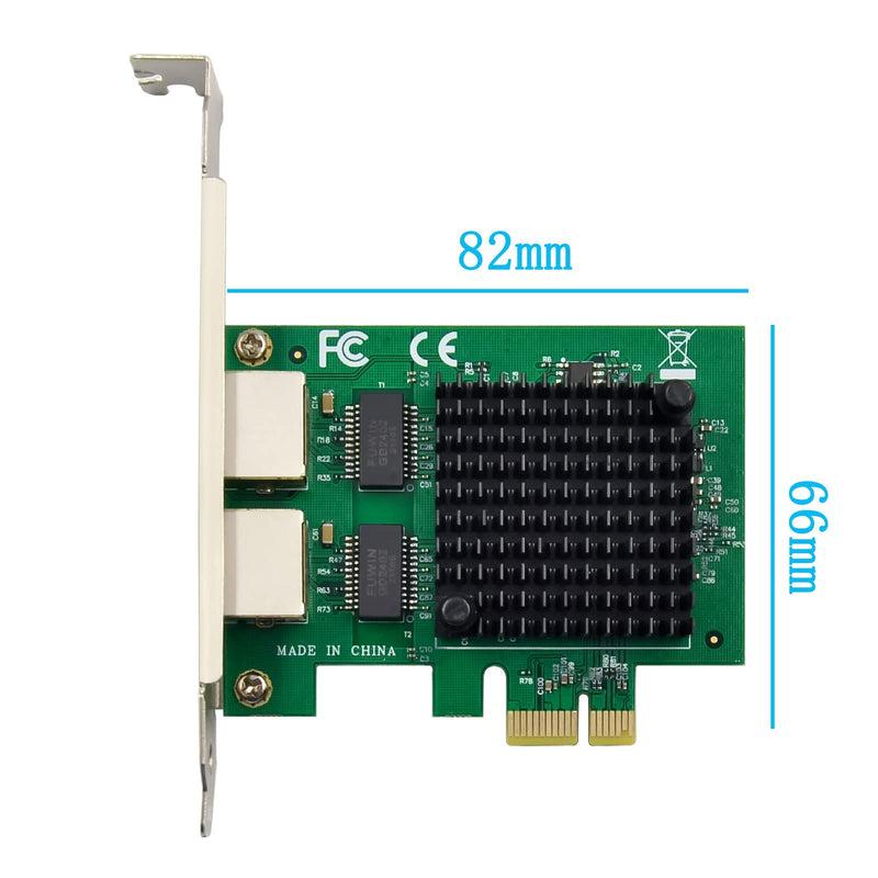 Dual PCIe 3.1 2.5GBase-T Network Adapter with Intel I225-V / I226-V 2500/1000/100Mbps PCI Express Gigabit Ethernet NIC Card RJ45 LAN Controller for Windows 10/11 with Low Profile Bracket