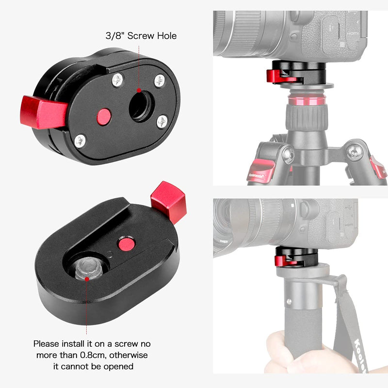 Koolehaoda Mini Quick Release Plate System with 1/4" Screw for Camera Tripod, Gimbal, Monopods,Video Monitors, Magic Arm, Flash Bracket, Stabilizer -(PU-30C)