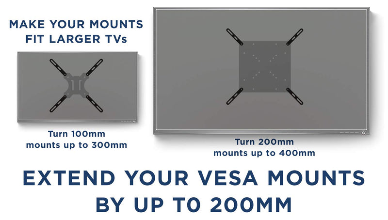 Mount-It! VESA Mount Adapter Kit | TV Wall Mount Bracket Adapter Converts 200x200 mm Patterns to 400x200 and 400x400 mm | Fits Most 32 Inch to 55 Inch TVs | Hardware Included