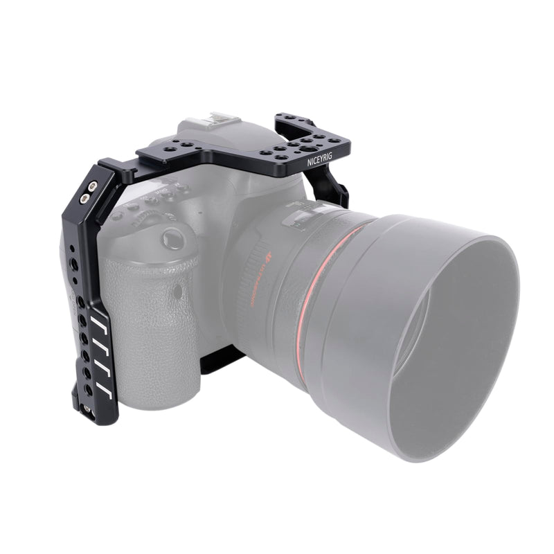 NICEYRIG Camera Cage for Canon EOS 6D / EOS 6D Mark II with NATO Rail Cold Shoe Quick Release Plate for ARCA-Swiss Tpye - 581