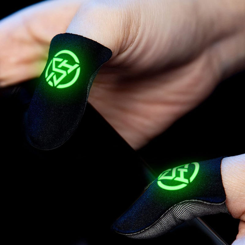 2Pcs Black Game Fingertip Gloves for Sweatproof Anti-Slip Finger Sleeve Breathable Gaming Finger Cover Thumb Gloves for Mobile Gaming Grip Pain-Relief Mobile Phone Gaming Finger, Gaming Accessories