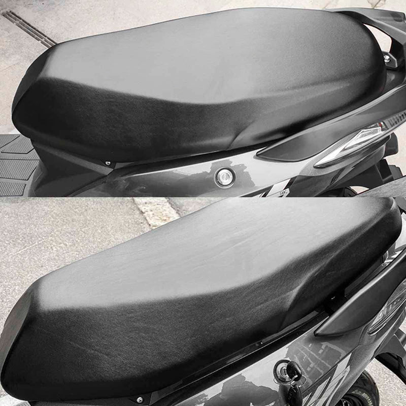 Motorcycle Scooter Seat Cover, Universal Motorbike Seat Cover with Elastic, Breathable PU Leather Scooter Seat Protector, Scooter Rain Seat Cover for Most Motorcycle Scooter Seat black High elastic leather