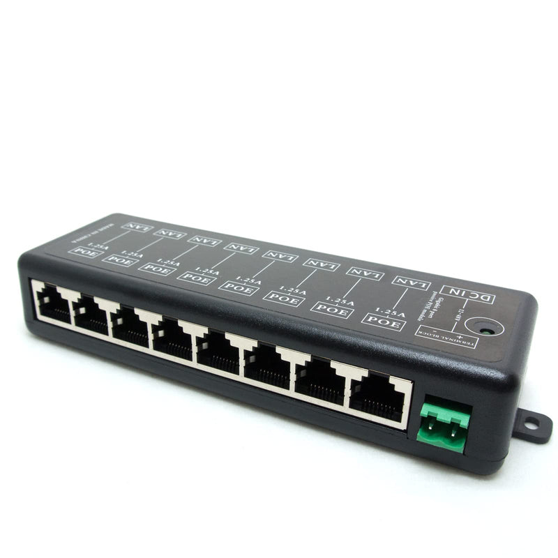 8 Ports Gigabit Passive PoE Injector Midspan Ethernet Adapter Without Power Adapter