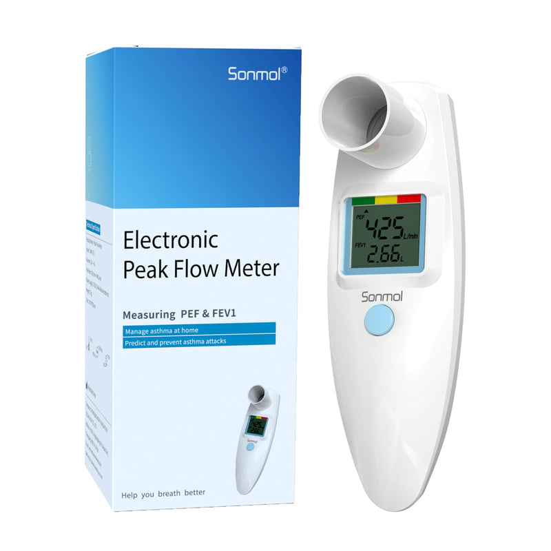Peak Flow Meter for Adults Children Digital Spirometer for Asthma COPD PEF FEV1 Monitor