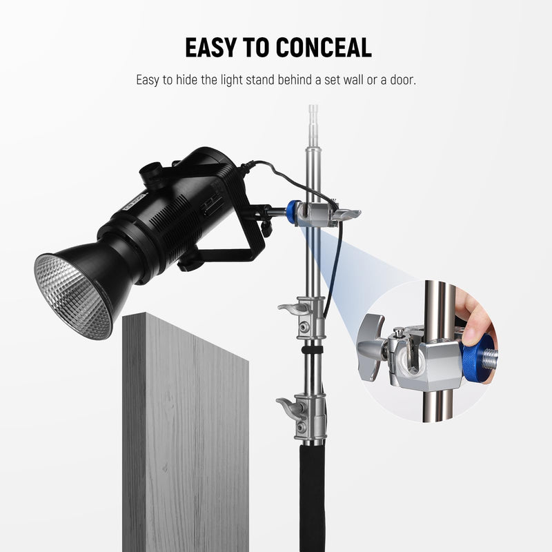 NEEWER 3 Way Clamp with 4.1in/105mm 5/8" Baby Pin Stud for 1"-1.4"/25-35mm Tube C Stand Boom Arm Grip Arm Photography Light Stand, Stainless Steel for LED Video Light Flash, Max Load 22lb/10kg, UA045