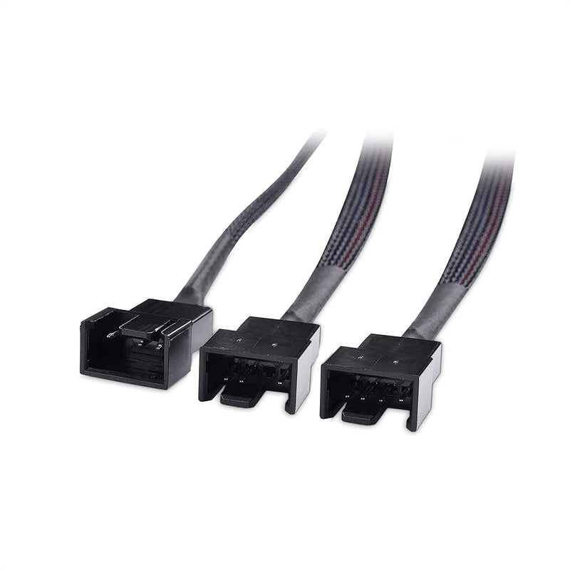 Cable Matters 2pcs 4 Pin PWM Splitter Cable 30cm 3 Computer Fan Splitter Cable PC Fan Splitter Cable 3 Fan Splitter Cable for Desktop
