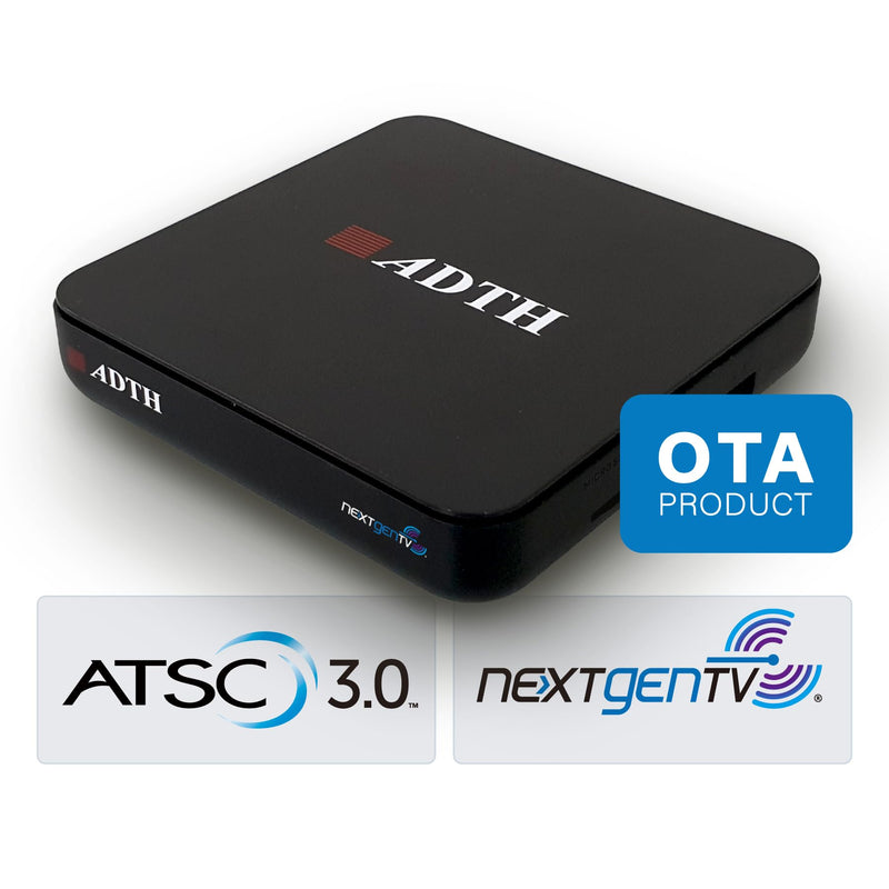 ADTH NextGen TV Box Gen 2, ATSC 3.0/1.0 Digital Tuner and Receiver, OTA Broadcast. DRM Support. No Internet Required