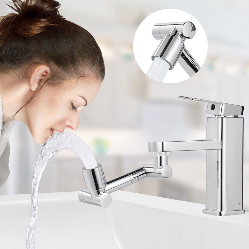 Flintronic Rotating Tap Attachment, 1440 Degree Multifunctional Extension Tap with 2 Adjustable Aerlators, Faucet Extender for Kitchen and Bathroom