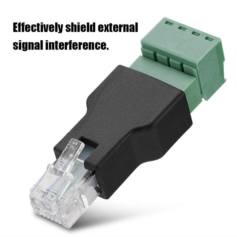 Dingln Ethernet Connector RJ11 6P4C Male to 4 Pin Screw Terminal Connector