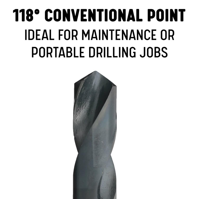 Drill America - DWDRSD1-27/64 1-27/64" Reduced Shank High Speed Steel Drill Bit with 1/2" Shank, DWDRSD Series 1-27/64"