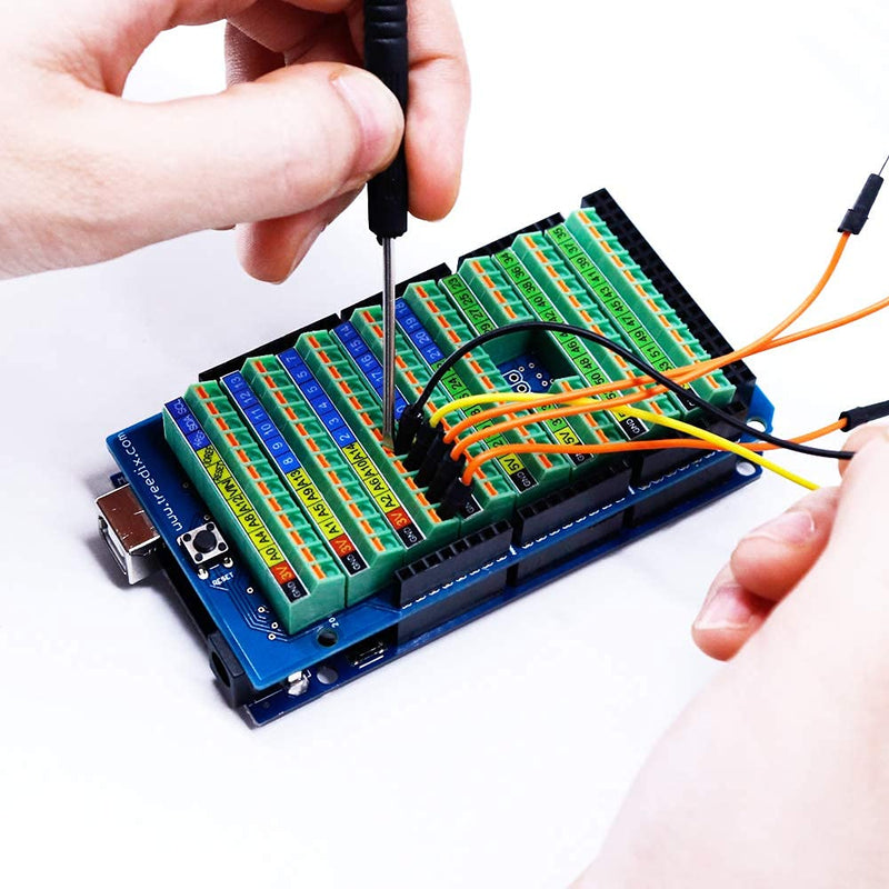 Treedix screw terminal block breakout shield board module expansion board breakout module compatible with Arduino MEGA-2560