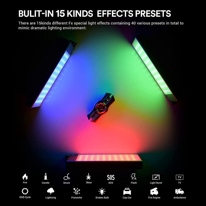 Godox M1 RGB LED Full Color Video Light,Pocket Size RGB Mini Video Light，13W 2500k-8500k Adjustable,CRI97 TLCT97,Music Beats Light Function and 40 FX Lighting Effects with Aluminum Alloy Shell(Gray) Gray
