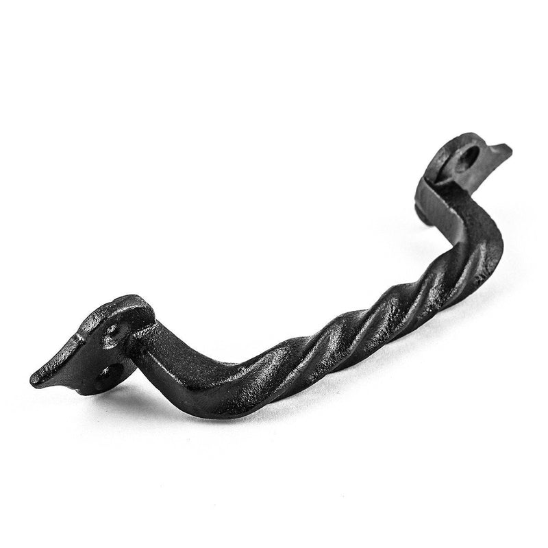 Renovators Supply Manufacturing Cabinet Handles for Cabinets and Drawers 5.8 in. Black Twisted Wrought Iron Cabinet Pulls with Mounting Hardware Black Twisted 5.8" Pack of 1