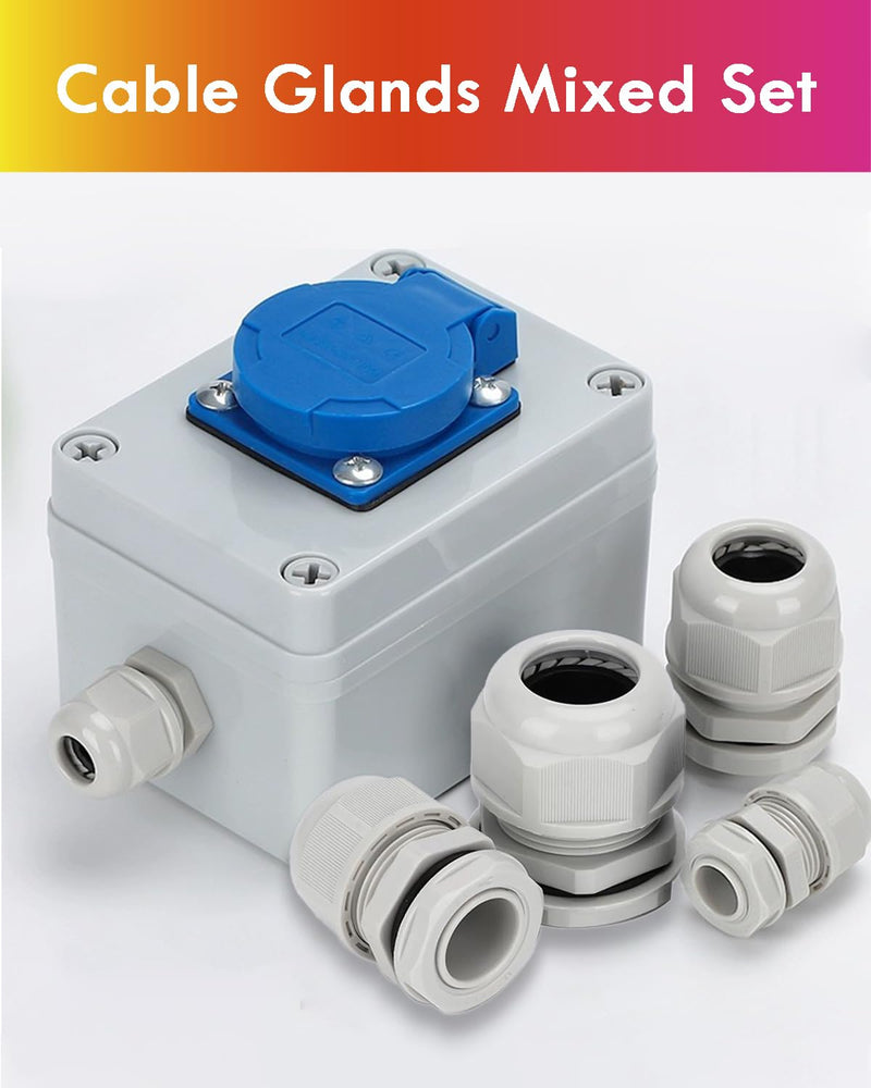 Cable gland set, Gorffy 40 pieces IP68 cable gland waterproof M12 M16 M20 M25, cable glands for outdoor garden switch box junction box, plastic nylon cable glands 40 pieces