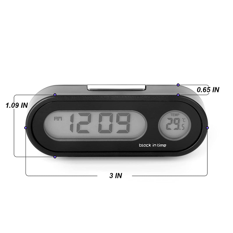 MEANLIN MEASURE Digital Display of Vehicle Temperature and time, LCD Backlight, Dual Conversion Mode, Temperature Dashboard Clock（Pack of 2）