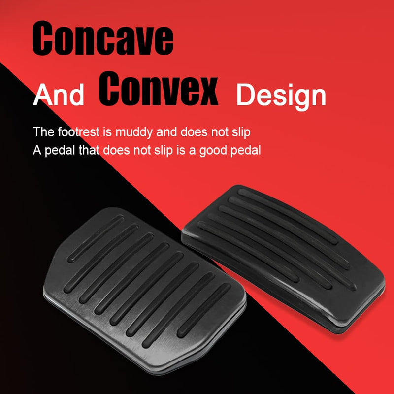 Foot Pedal Pads Set, Auto Aluminum Pedal Covers, Non-Slip Foot Pedals Pads, Brake Accelerator Pedal Covers Car Interior Accessories for Model 3 Model Y (Black) Black