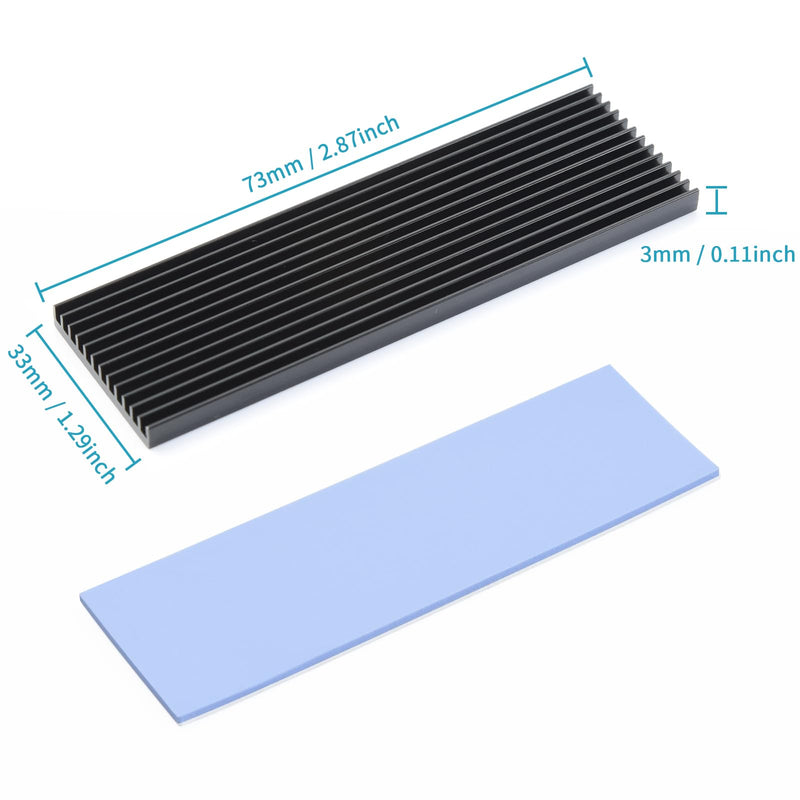 ELUTENG PS5 M.2 Heatsink 4PCS NVMe Heatsink with 4 Thermal Silicone Pads 2280 SSD Heatsink with 8 Black Rubber Straps for PC/PS5 M.2 PCIE NVMe SSD or M.2 SATA SSD
