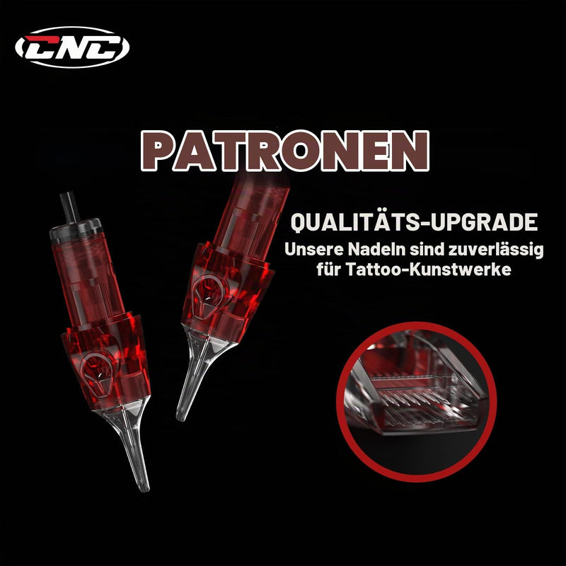 CNC Tattoo Needles Set of 20 Tattoo Cartridges Disposable Mixed #10 Bugpin Round Shader 7RS 9RS #12 Standard Cartridge Tattoo Needles EN04R-20KIT-G #10 Bugpin RS