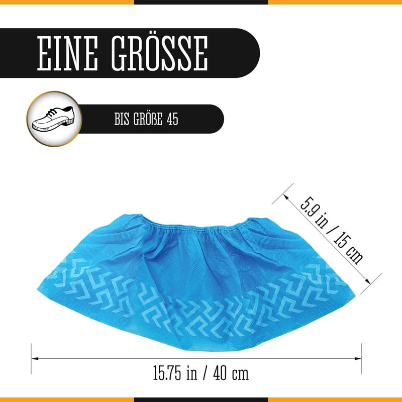 Disposable Shoe Covers Pack of 100 Polypropylene - Waterproof, Strong and Reliable, PP Overshoes Ideal for Home, Clinic, Laboratory and Outdoor, Overshoes Easy to Put on and Take Off 100 pieces