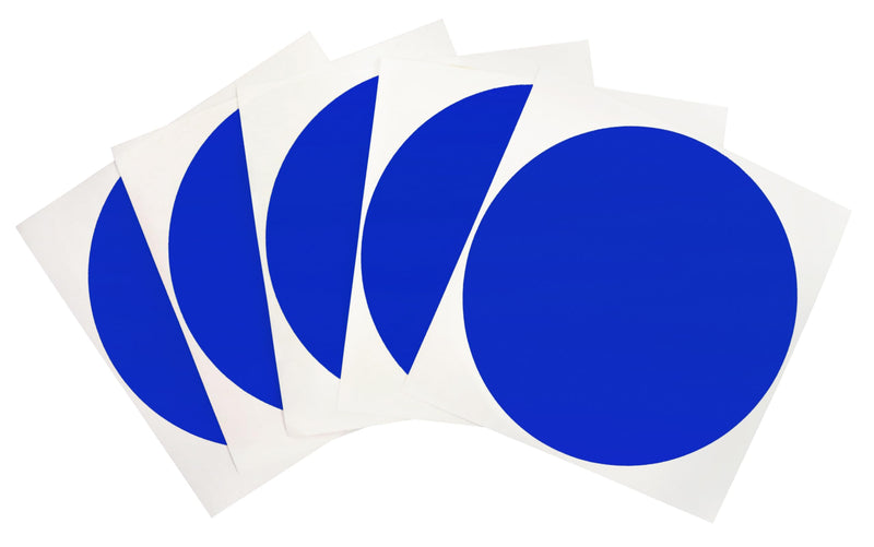 ChromaLabel 4 Inch Round Label Removable Color Code Dot Stickers, High Visibility for Warehouse Inventory, 100 Labels per Pack, Dark Blue 4" Diameter