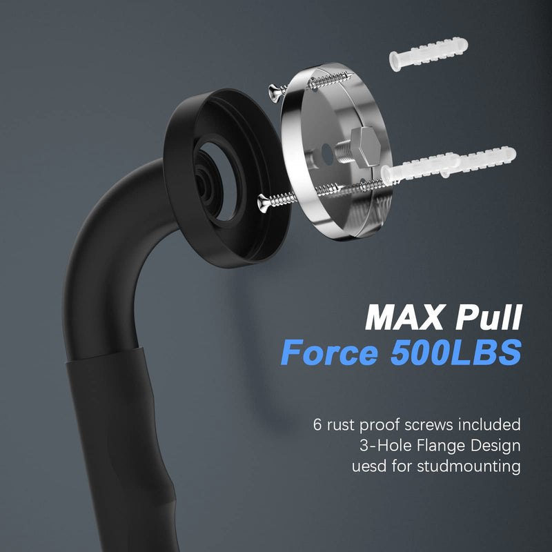2 Pack 12 Inch Anti-Slip Shower Grab Bars w/Rubber Grip, iMomwee Stainless Steel Bathroom Wall Mount Matte Black Grab Bar Handle, Safety Balance Handrail, Handicap Elderly Senior Assist Bath Handle matte black with rubber grip