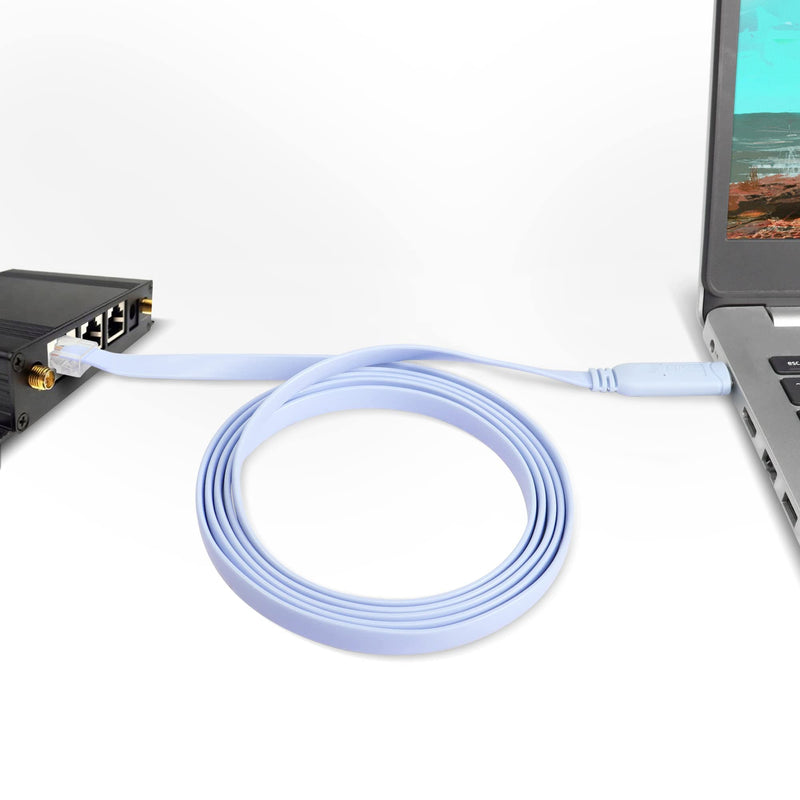 QIANRENON USB-C Cisco Console Cable, USB C to RJ45 Console Serial Debug Cable with FTDI Chip, USB Type C to RJ45 Serial Adapter Cable Compatible with Router, Switch, Firewall, AP (Wireless), 6 ft