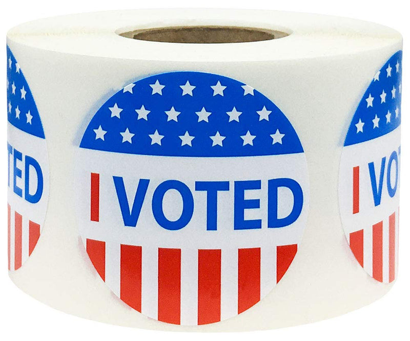 InStockLabels Red-White-and-Blue I Voted Circle Stickers, 1.5-Inch Round Labels, Pack of 500