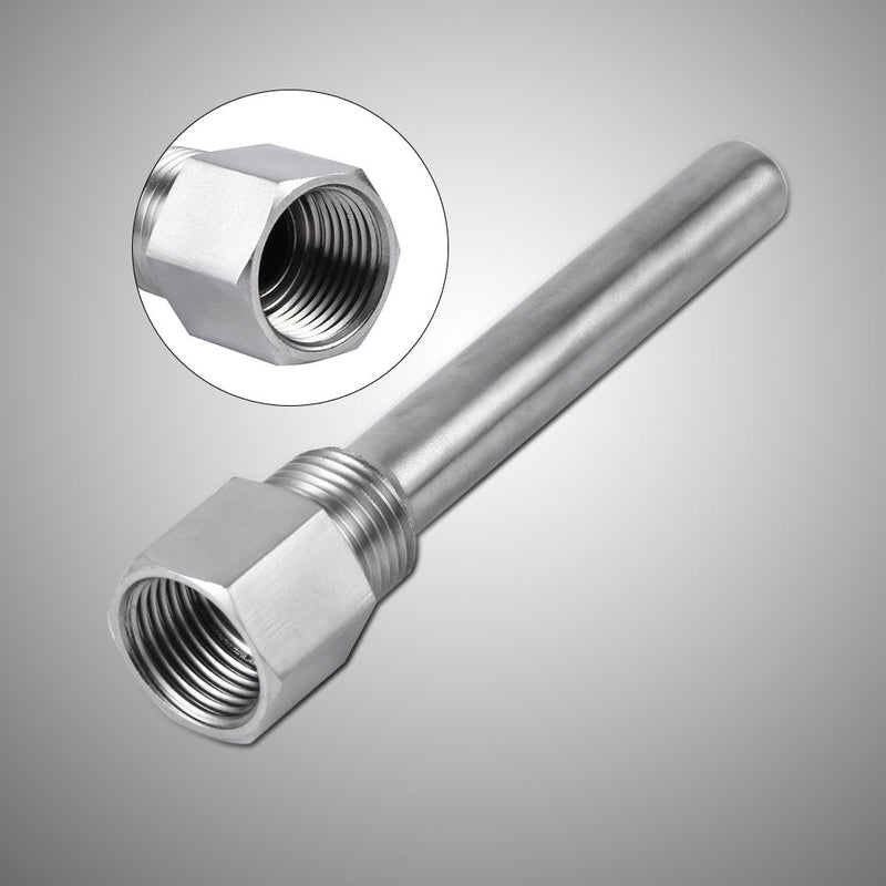 Thermowell thermometer protective sleeve made of stainless steel, 1/2 inch NPT thread for temperature sensors