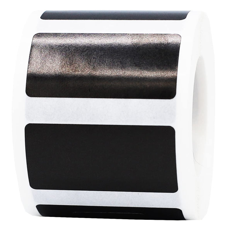 Black Rectangle Labels, 3/4 x 1.5 Inches, 500 Stickers per Roll - Ideal for Inventory, Addressing, and Custom Projects for Offices, Schools, and Homes Black