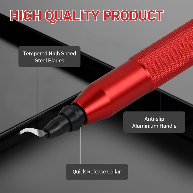 Deburring tool universal, metal handle hand deburring tool with 10 high-speed steel blades, hand deburring tool 360° rotating blade cutting tool for plastic metal 3D printer PVC