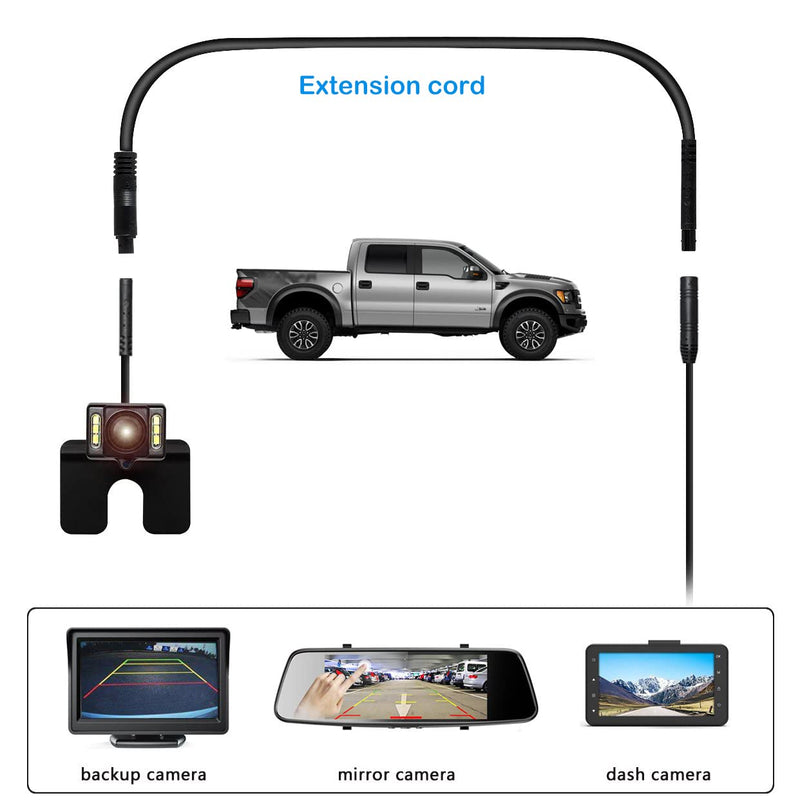 YQMAJIM Dash Cam Rear View Camera Extension Cord, 4 Pin 9.8 Ft Extension Cable for Car Backup Camera/Reverse Car Recorder(4 Pin 9.8Ft) 4Pin-9.8Ft