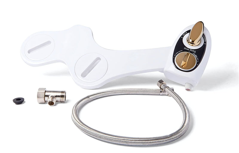 Bold White Gold – Non electric bidet attachment for your toilet seat – Water Sprayer, Save your Money on toilet paper and Reduce Waste