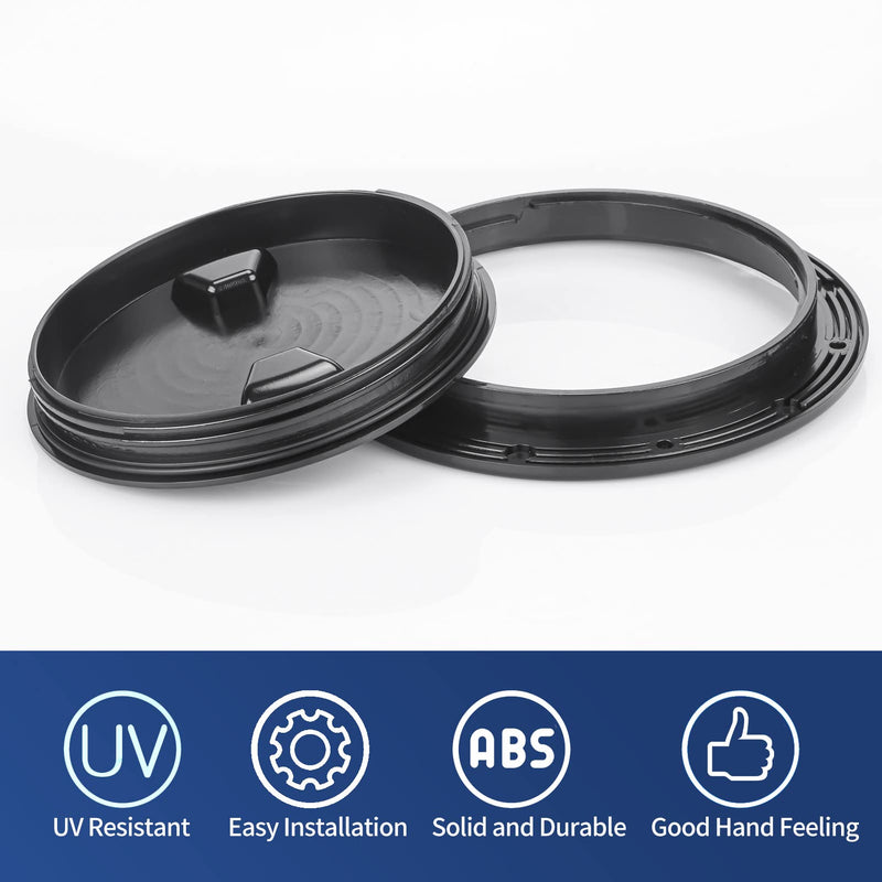 Smartmarine Boat Hatch Black 4" 6" 8" Round Non Slip Inspection Hatch w/Detachable Cover for Marine Boat Yacht 6"