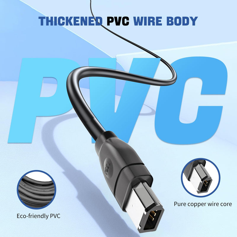 LBSC 6 pin to 4 pin Firewire Cable iLink DV Cable Firewire 400 IEEE 1394a Cord for Computer Laptop PC to Camera Camcorder (6ft,6 Pin Firewire 400 to 4 Pin Firewire 400)