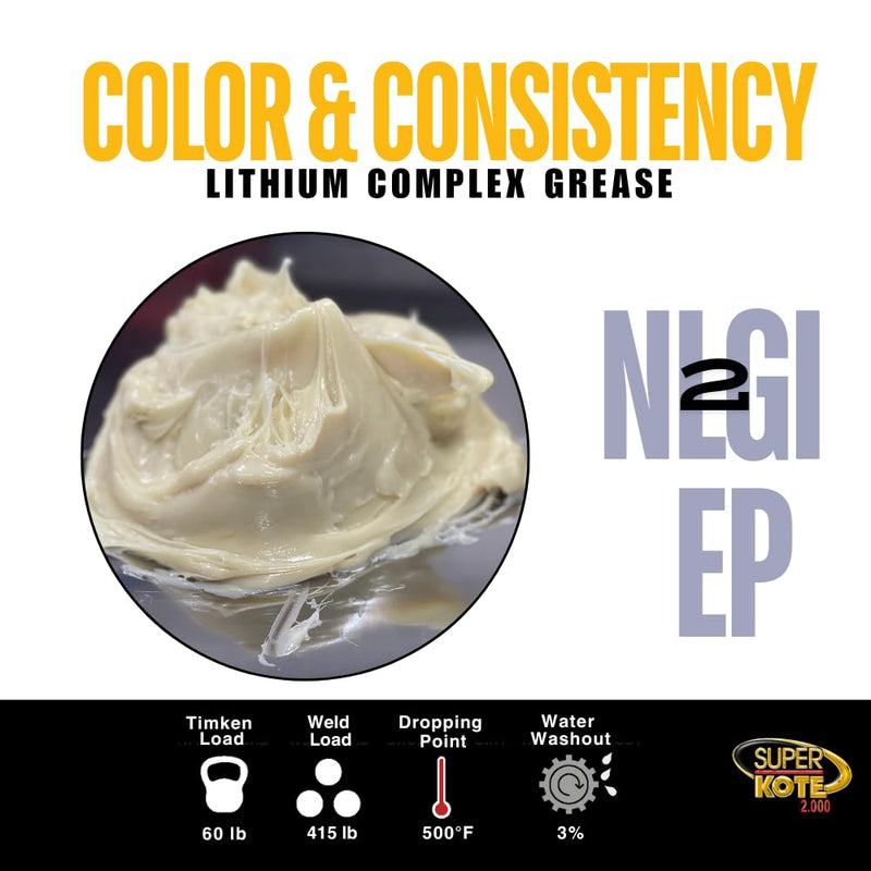 Lithium Complex Grease SUPERKOTE 2000 - White Lubricant Grease EP/Multipurpose/Lithium Complex/Lubricant/EP/High Temp/Automotive/Bicycle/Bike/Industry/White / 114g