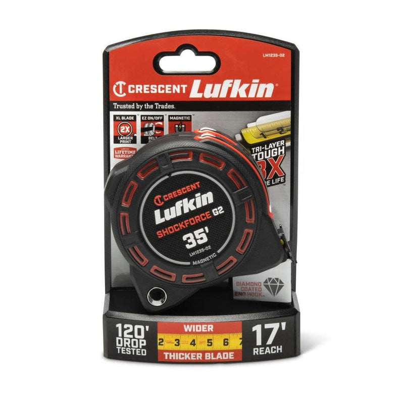 Lufkin Shockforce G2 35-ft Magnetic Tape Measure- LM1235-02 35'