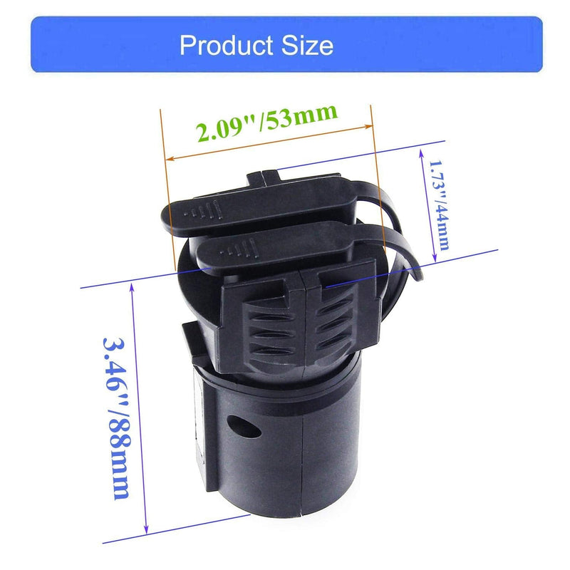 Trailer Plug Adapters 7 Pin to 4 and 5 Flat Blade Trailer Connector for Trailer Tow Hitch, Weatherproof