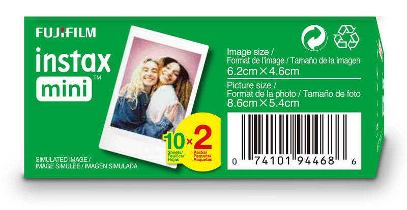 Fujifilm Instax Mini Instant Film Twin Pack (White) 20 Film Pack Standard Film Packs