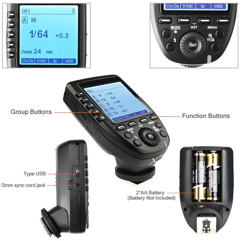 GODOX XPro-O TTL Flash Trigger Transmitter 1/8000s High-Speed Sync with LCD Screen for Olympus Panasonic Lumix Cameras Godox V1O V860IIO TT685O TT350O TT600 AD200PRO AD400PRO (XPRO-O)