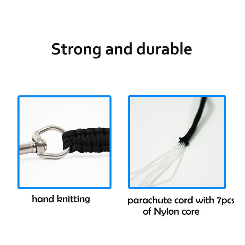 N+A underwater camera housing carry lanyard Military Grade Parachute Rope Waterproof Case soft handle with 2pcs 316 Stainless Steel Swivel Eye Bolt Snap Hooks