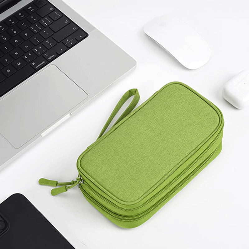 Electronic Organizer Travel USB Cable Accessories Bag/Case, Waterproof Electronics Accessories Case Organizer Bag for Cable, Cord, Charger, Phone, Power Bank, Earphone (Grass Green, Large) Grass Green