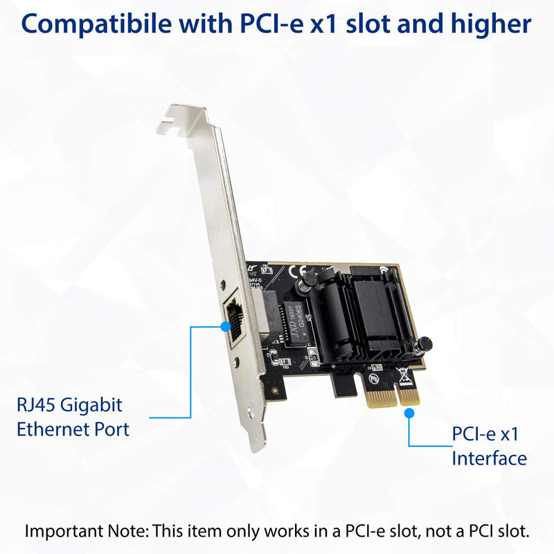IO CREST Single Port Gigabit Ethernet PCI-e x1 Intel I211 Controller Card (SY-PEX24067)