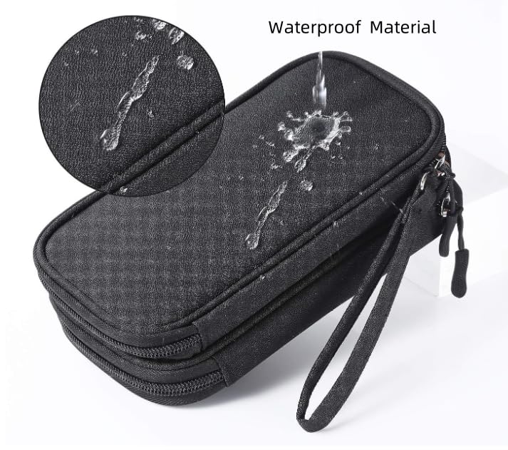 HORNO Travel Cord Organizer，Electronics Accessories Organizer Pouch Bag for Charger,USB Cable,Business Travel Gadget Bag ﻿ (Black) Black