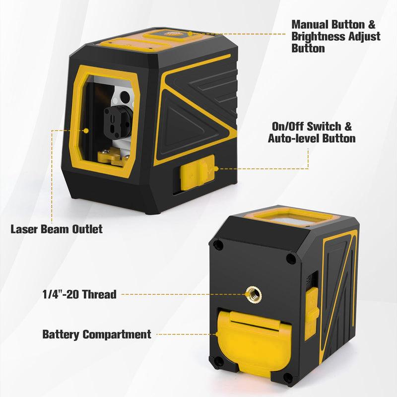 Laser Level with Tripod, 100 feet Green Cross Line Self Rotary Leveling Laser Level, Vertical and Horizontal Line, Rotatable 360 Degree, Manual Self leveling and Pulse Mode,IP54 Waterproof & Battery