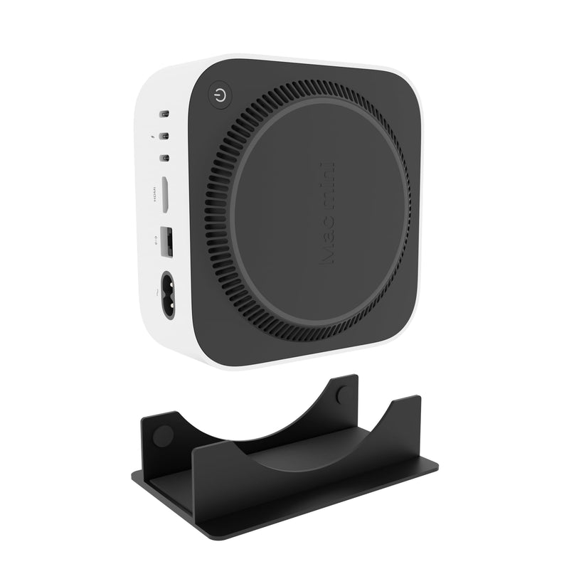 Mac mini M4 Stand,Accessories for Mac Mni M4 Pro 2024, Desktop Vertical Mount, with Soft Padding, Improved Heat Dissipation, Easy Port Access,Spacen Saving Minimalist Design,Black