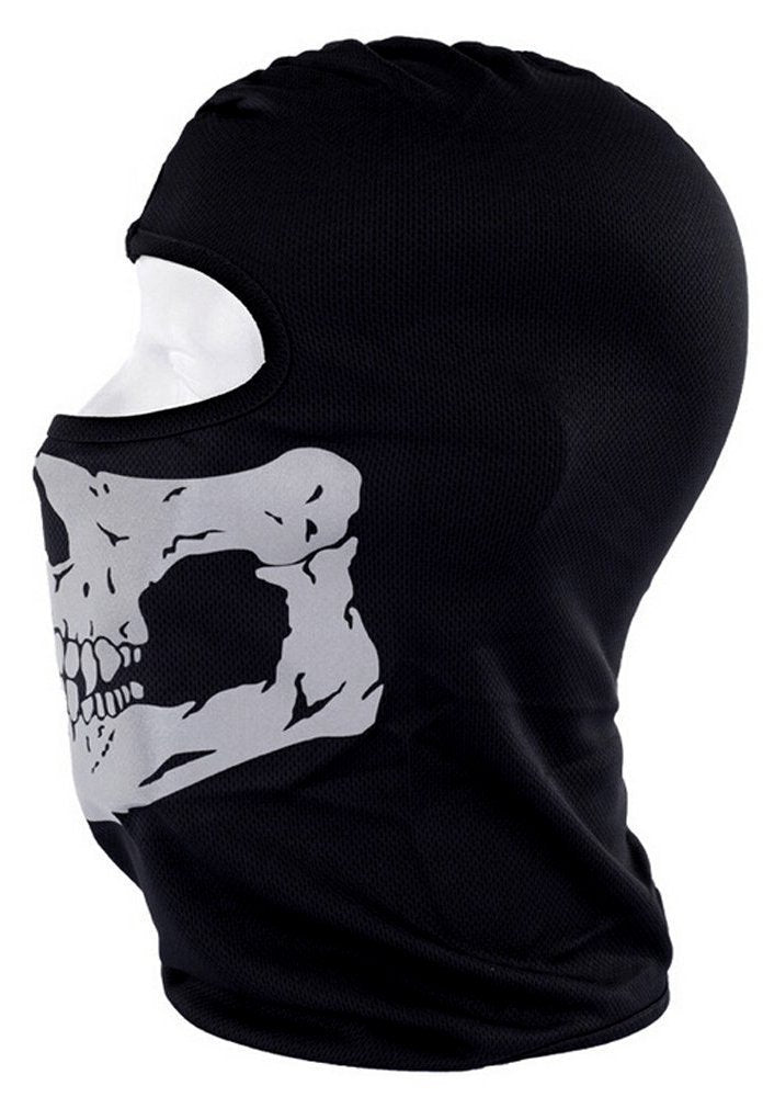 Black Balaclava Ghosts Skull Full Face Mask, Carnival Masks Tactical Balaclava Hood for Men Women Youth Halloween Cosplay Outdoor Sport Cycling Hiking Skiing