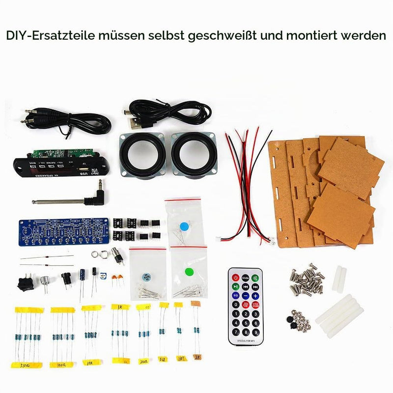 Heemol DIY Speaker Kit, Bluetooth Amplifier & Soldering Kit for Radio 87.5-108 MHz with LCD Display, Spectrum Display and Remote Control Soldering Exercise for Electronics