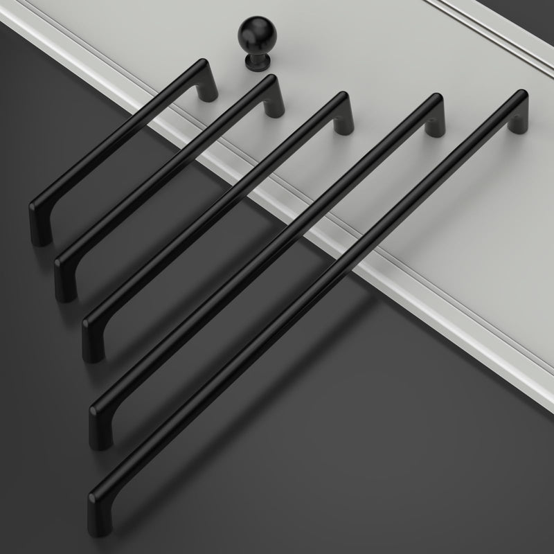 Amerdeco 10 Pack Matte Black Cabinet Pulls 5 Inch(128MM) Hole Centers Kitchen Cabinet Handles Hardware Kitchen Handles for Cabinets Cupboard Handles Drawer Pulls ZH0041 5"/128MM Hole Center