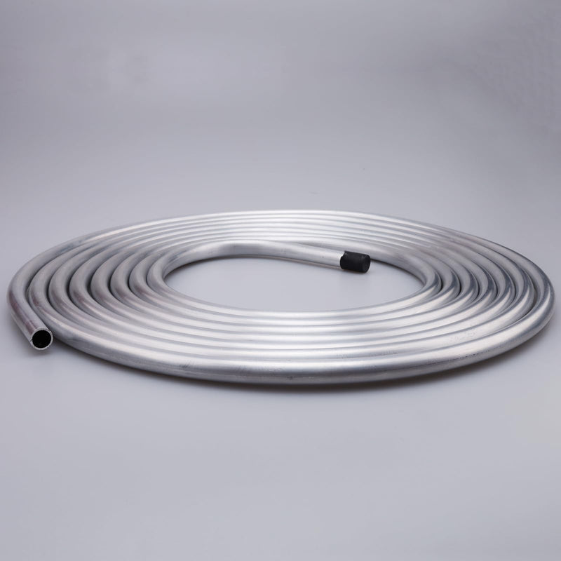 1/4" Aluminum Fuel Line Hard Tube, 16 Feet Coil 1/4" OD - 16FT Silver