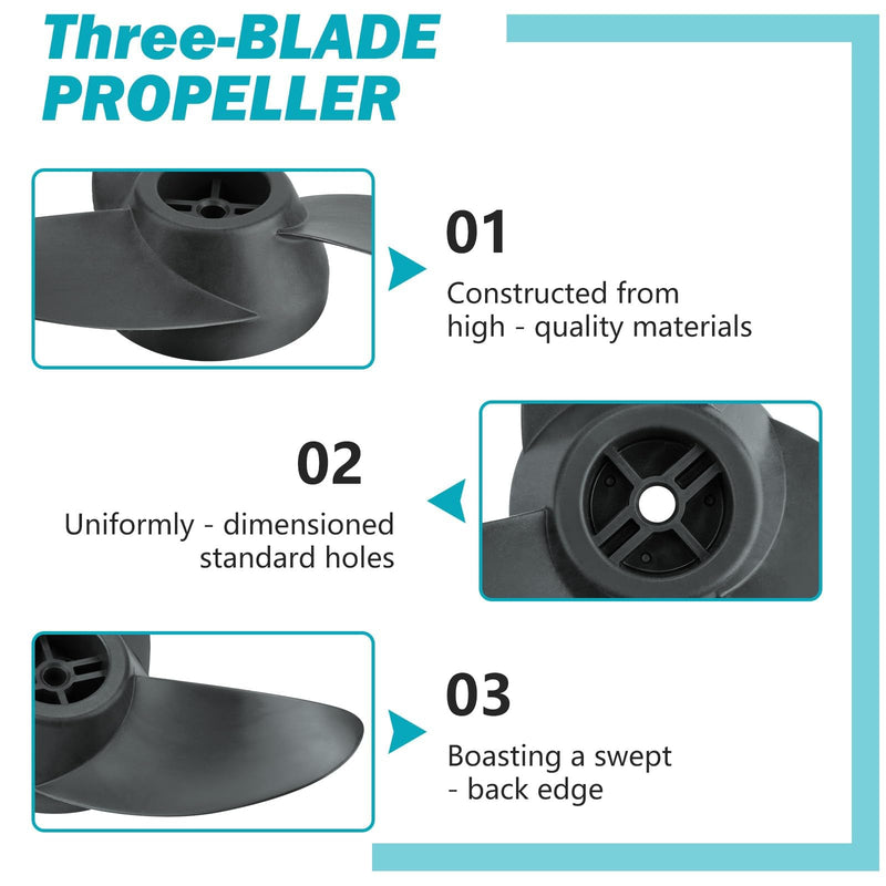 Trolling Motor Propeller Three-Blade Replacement for Motorguide Machete III Propeller, 3.5-Inch Hub Small Boat Motor for MotorGuide R3 55lb,W55,Xi5 36v,75 Wireless Trolling Motor